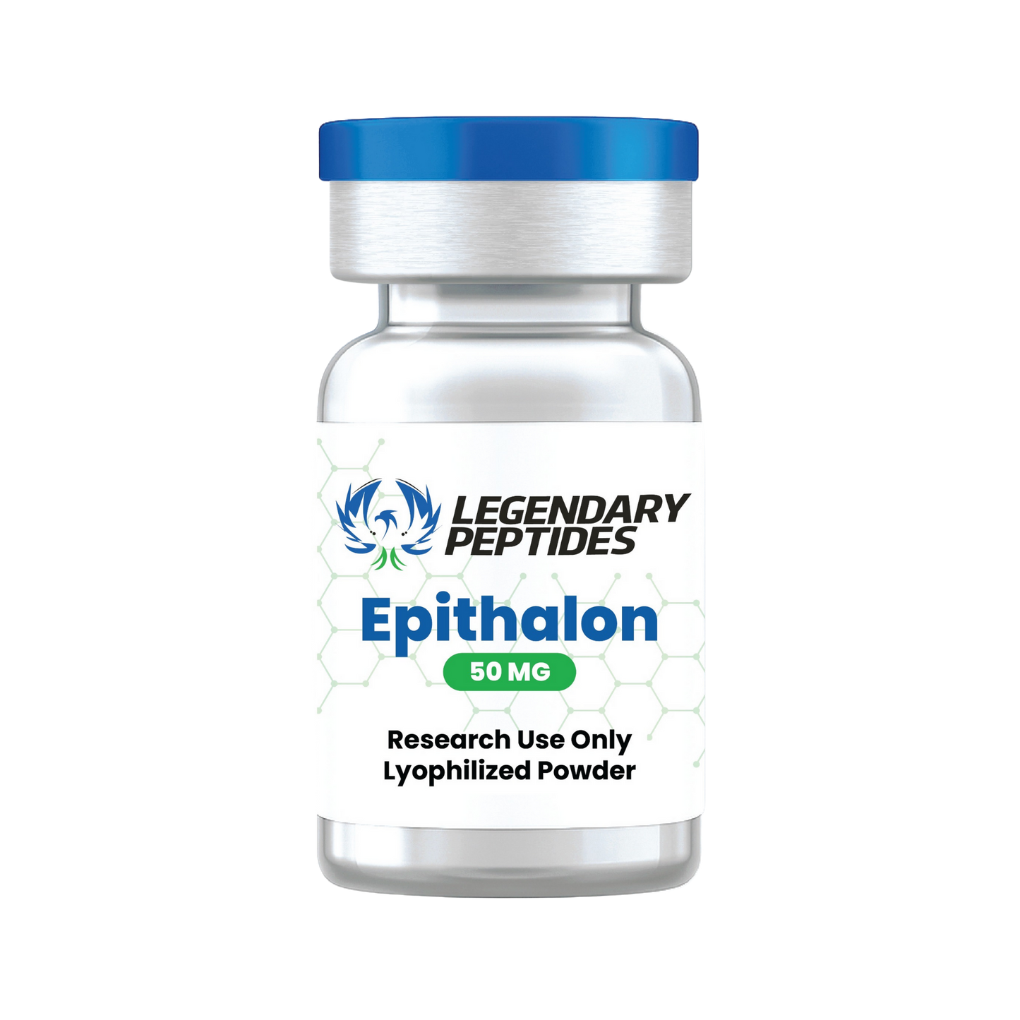 Bottle of Legendary Peptides Epithalon 50 mg on a white background