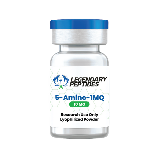 Bottle of Legendary Peptides 5-Amino-1MQ on a white background