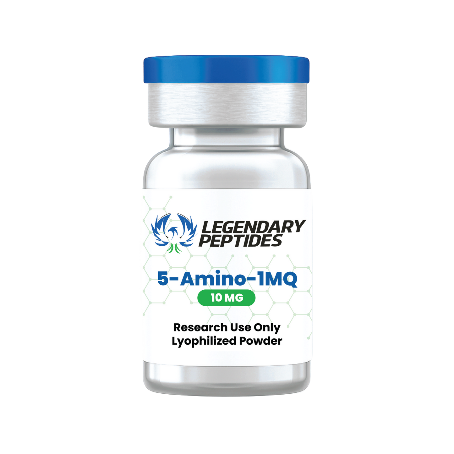 Bottle of Legendary Peptides 5-Amino-1MQ on a white background