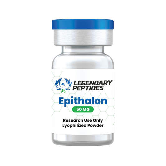 Bottle of Legendary Peptides Epithalon 50 mg on a white background