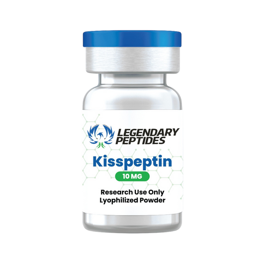 Bottle of Legendary Peptides Kisspeptin 10 mg on a white background