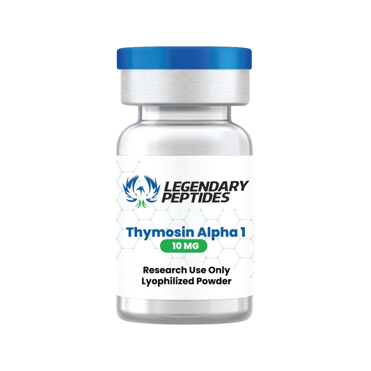 Bottle of Legendary Peptides Thymosin Alpha-1 on a white background